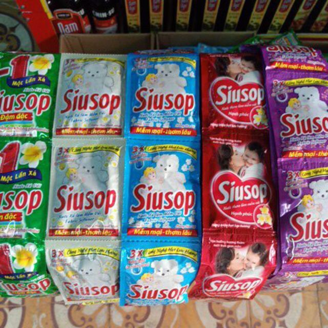 5 dây Nước xả vải SiuSop đủ hương (1 dây 10 gói, 1 gói 20g)