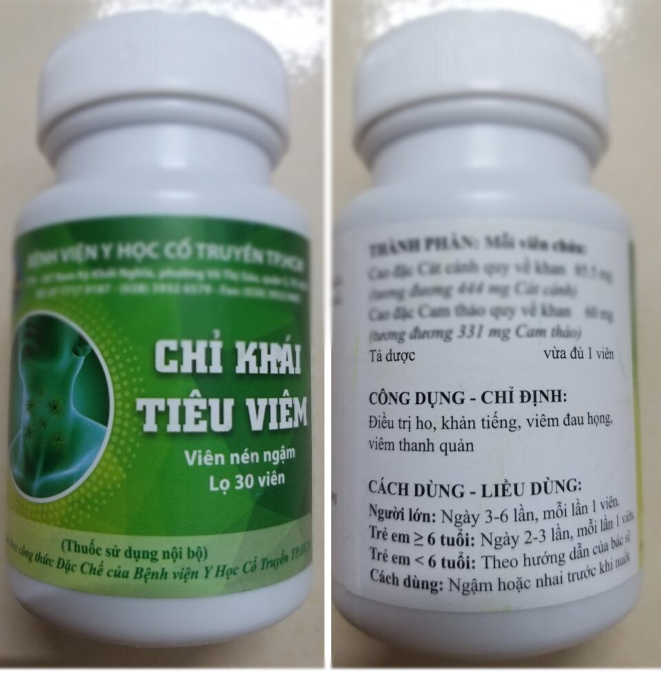 Chỉ khái tiêu viêm - khàn tiếng - v.iêm thanh quản - bênh viện y học cổ truyền tp. hcm