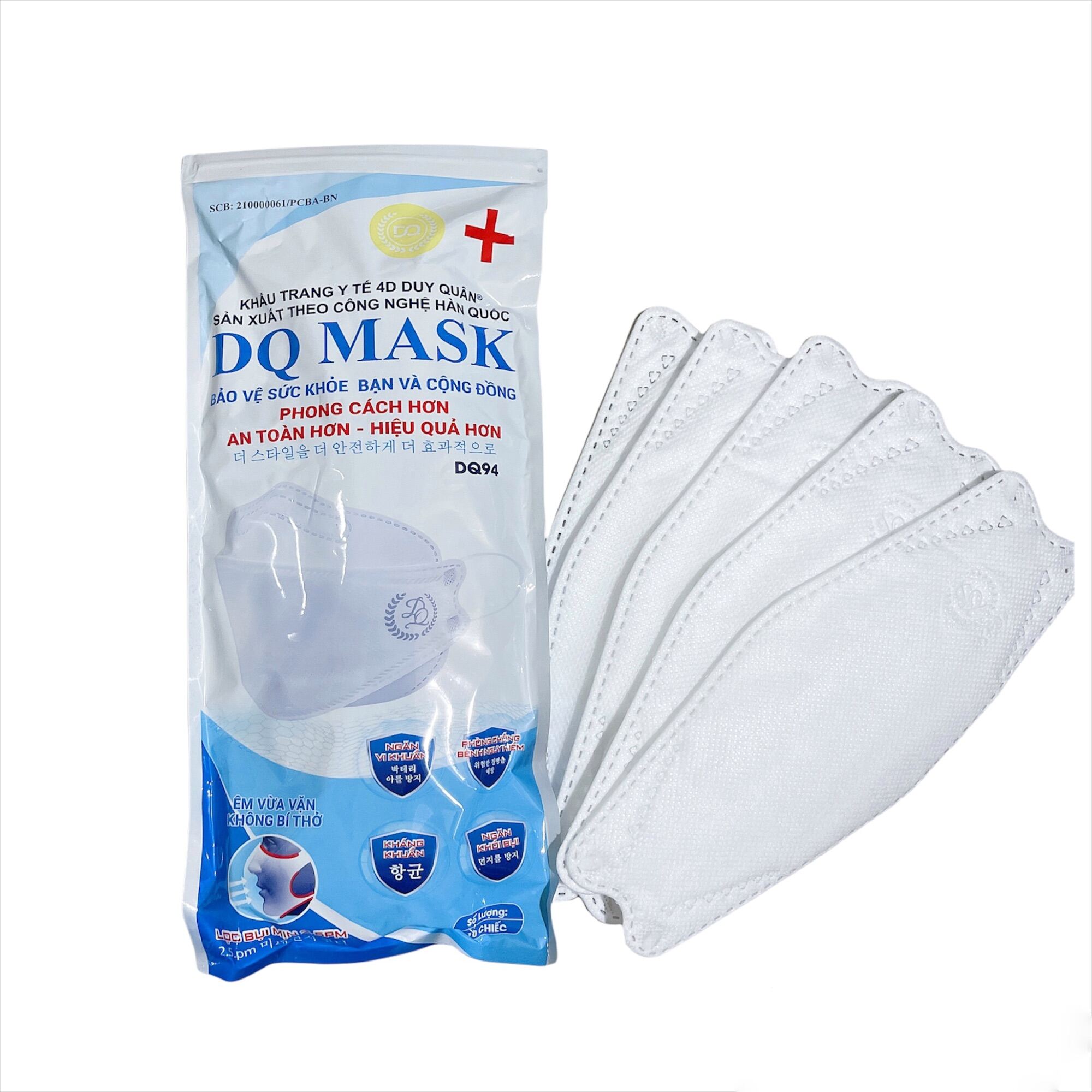 [TÚI 10CHIẾC] Khẩu Trang 4D/KF94 (DQ Mask) An toàn đạt tiêu chuẩn ôm sát mặt 4 lớp ,Kháng khuẩn