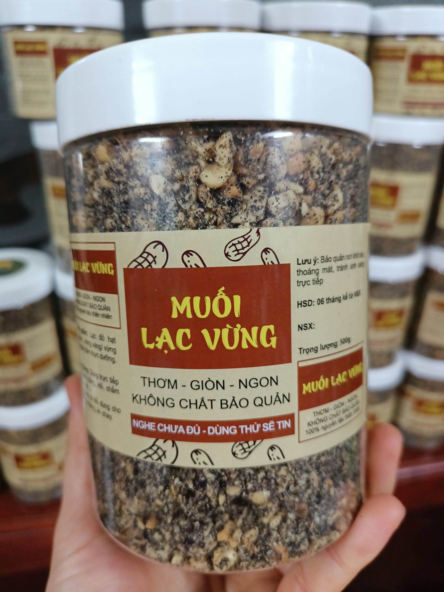 500g muối lạc vừng chay  (Lạc đỏ vừng đen)