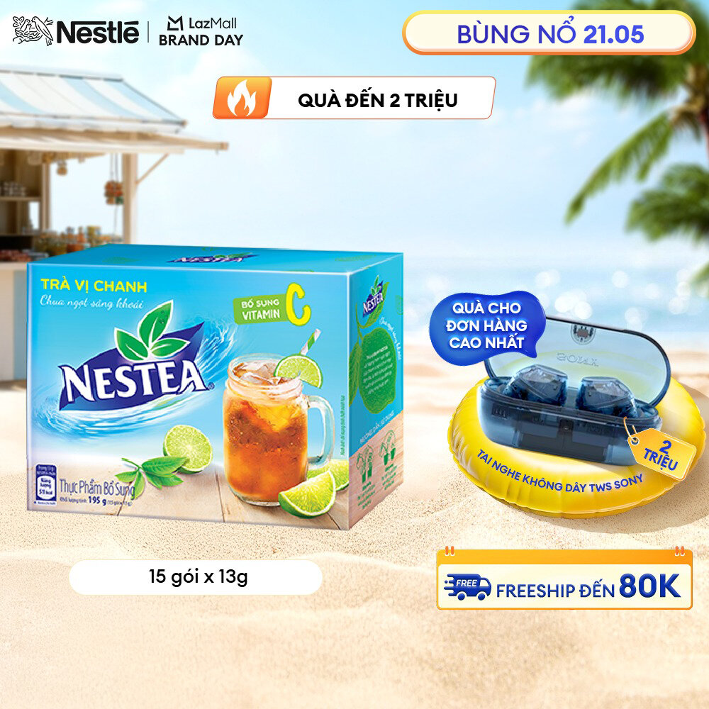 [ƯU ĐÃI THÁNG 5] Trà vị chanh NESTEA (Hộp 15 gói x 13g)