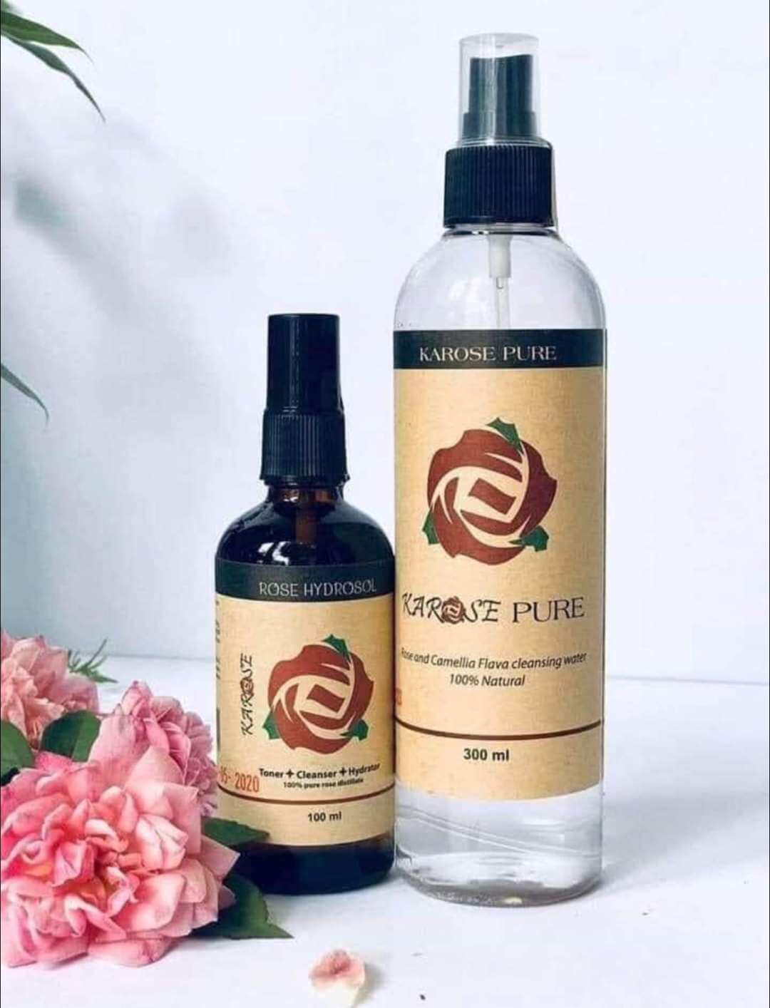 Combo nước lau mặt hoa hồng và nước hoa hồng Karose