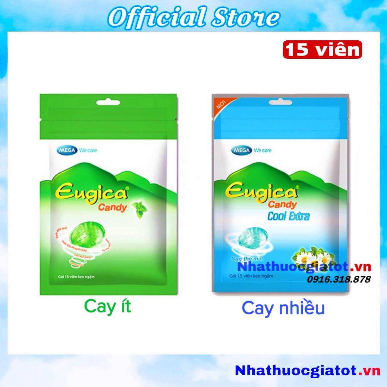 Kẹo ngậm eugica candy gói 15 viên