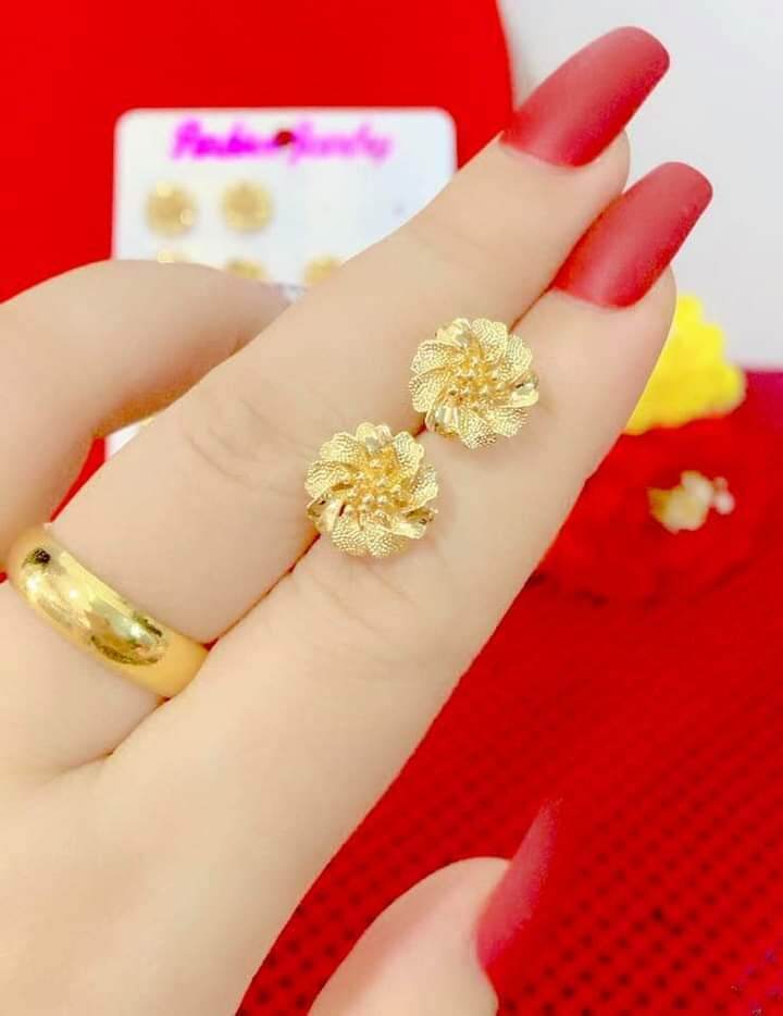 Đôi bông tai nữ mạ vàng 24K, bông tai cưới