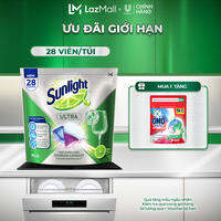 Túi Viên Rửa Chén Bát Sunlight 14 in 1 Dành Cho Máy Rửa Chén (28 Viên/Túi)