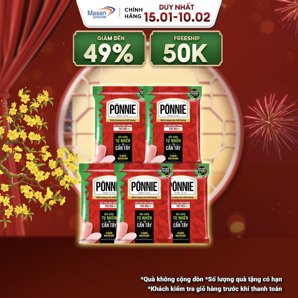 [Chọn loại] Xúc xích tiệt trùng Ponnie Heo 35g