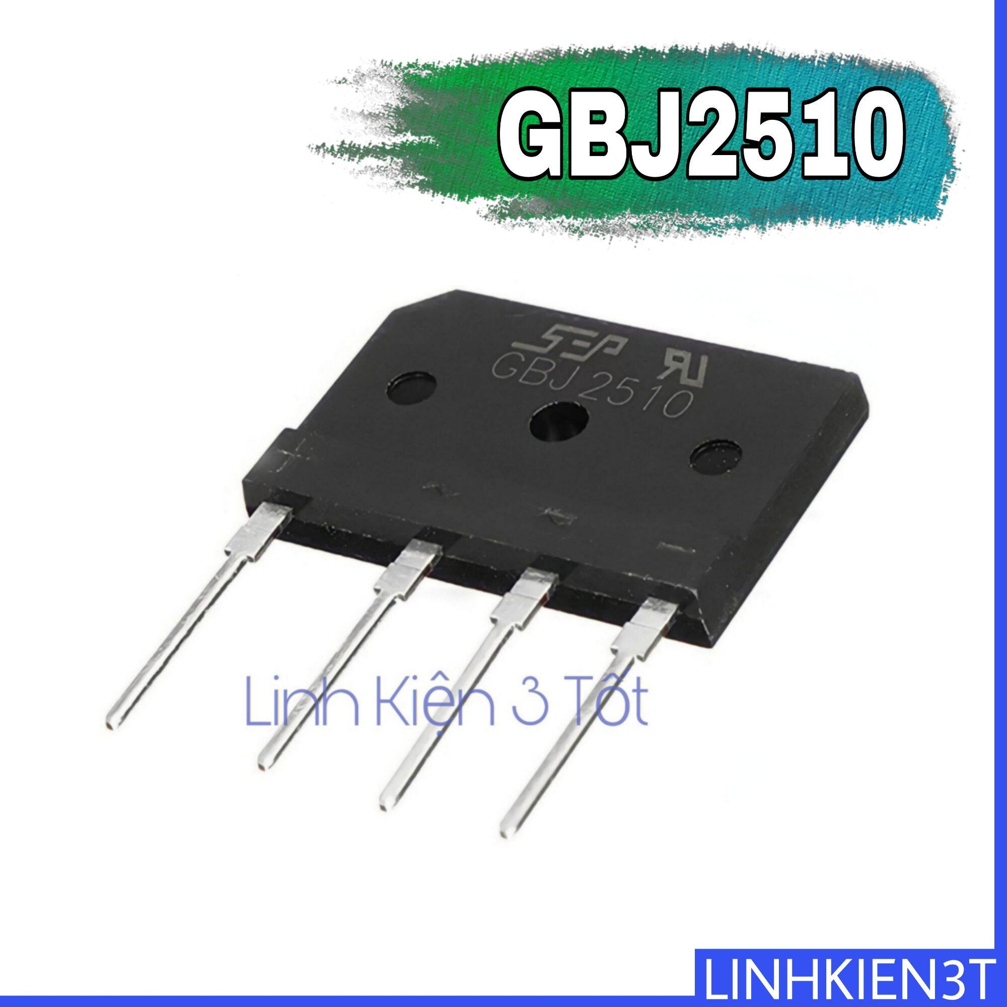 Cầu diode chỉnh lưu 25a 1000v gbj2510 chính hãng