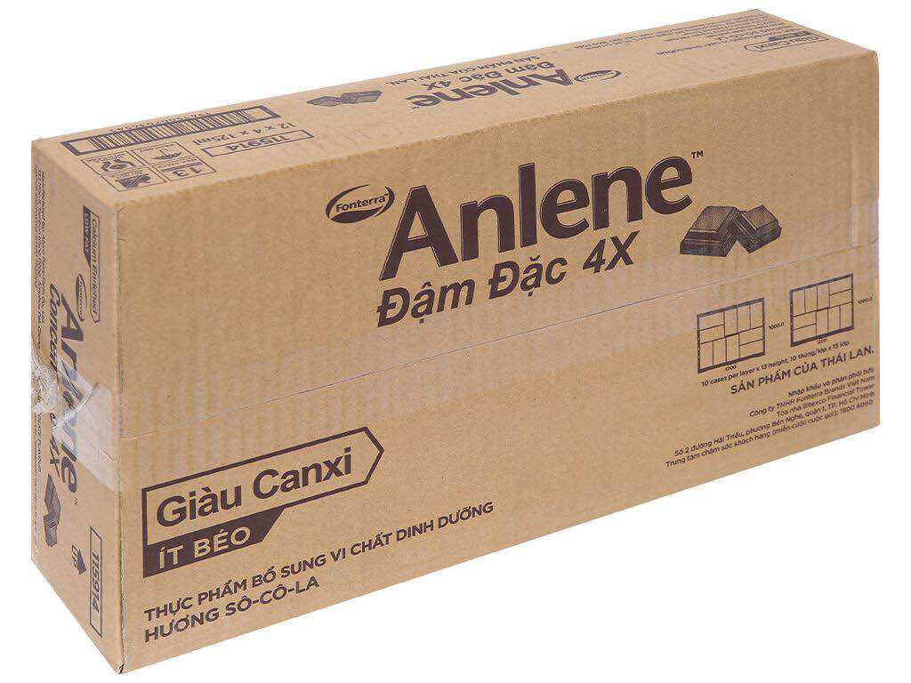 Thùng 48 hộp sữa nước anlene 125ml - vani, sô