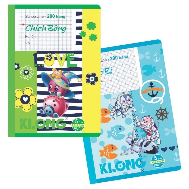Vở 5 ô ly (2.5x2.5mm) Chích bông - 200 trang; MS 044