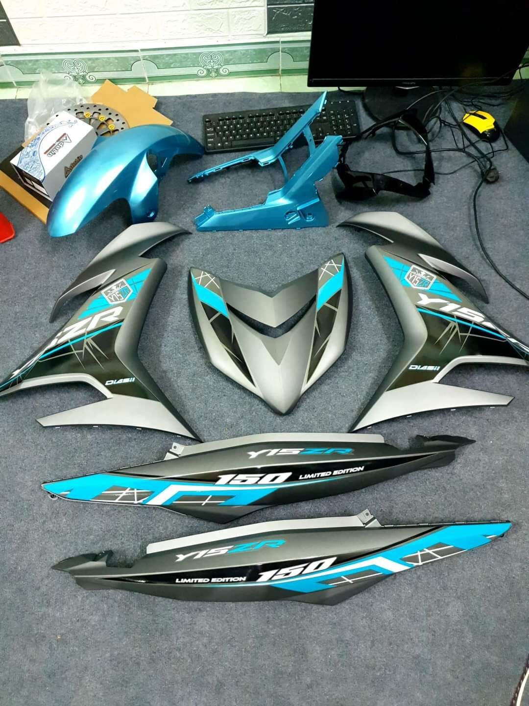 tem rời exciter 150 xám, tặng kèm set logo, decal chất lượng tốt