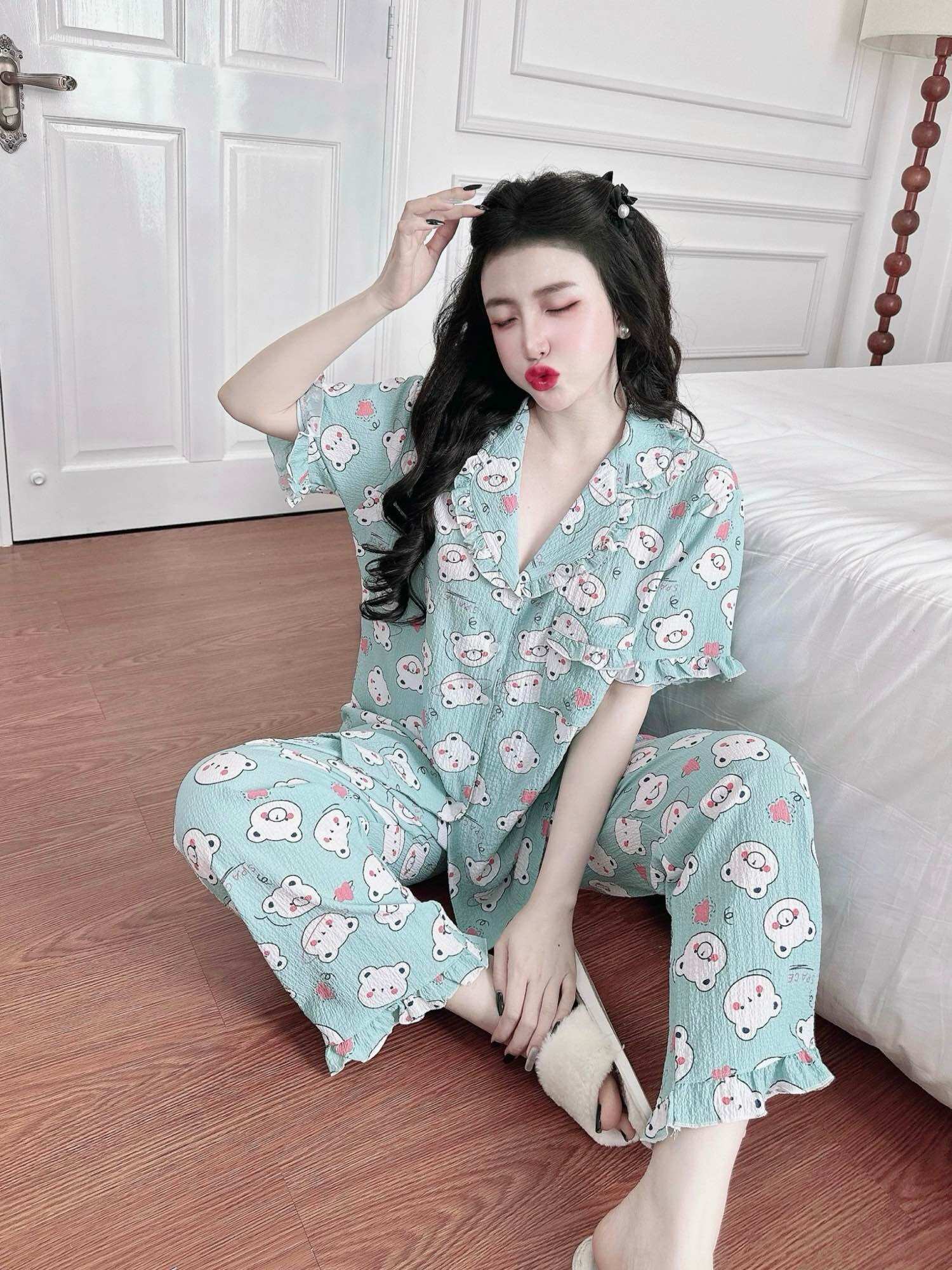 Đồ bộ Đũi xốp bigsize cao cấp 50-90kg mềm mịn P