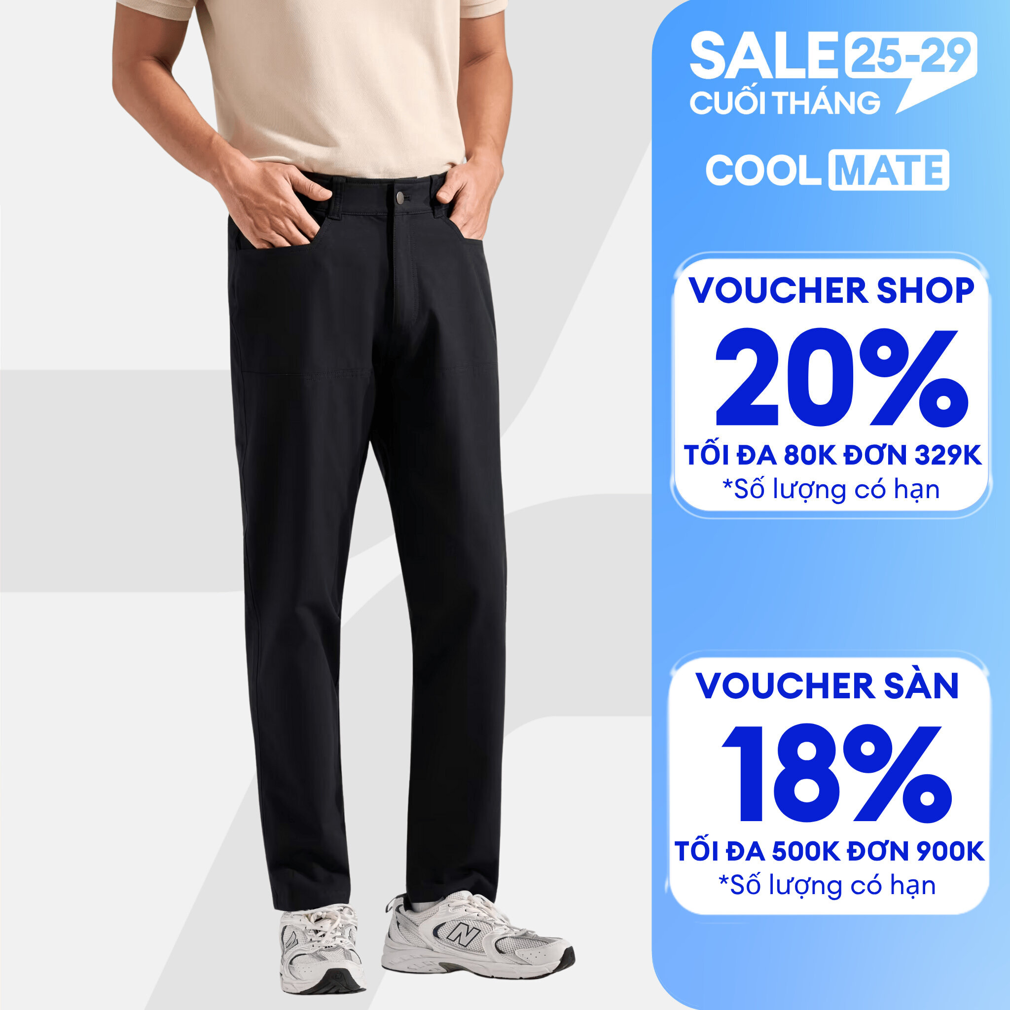 Quần dài nam kaki ECC Pants giữ form dáng trong mọi hoạt động,Quần mặc đi chơi, dạo phố Coolmate