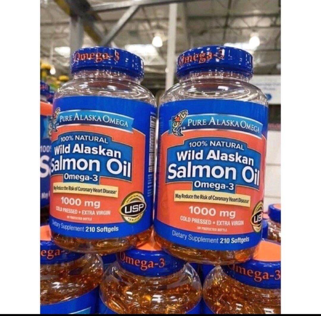 Viên dầu cá hồi pure alaska salmon oil omega 3 1000 mg lọ 210 viên