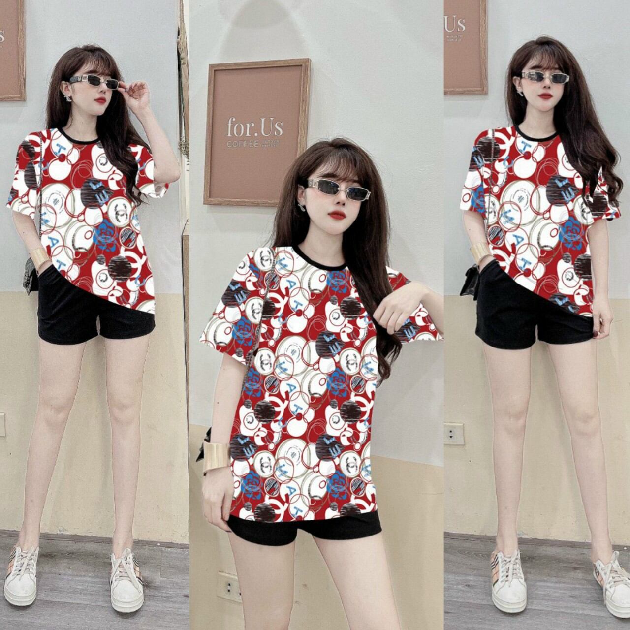 Sét bộ đùi nữ form rộng họa tiết hoa siêu xinh