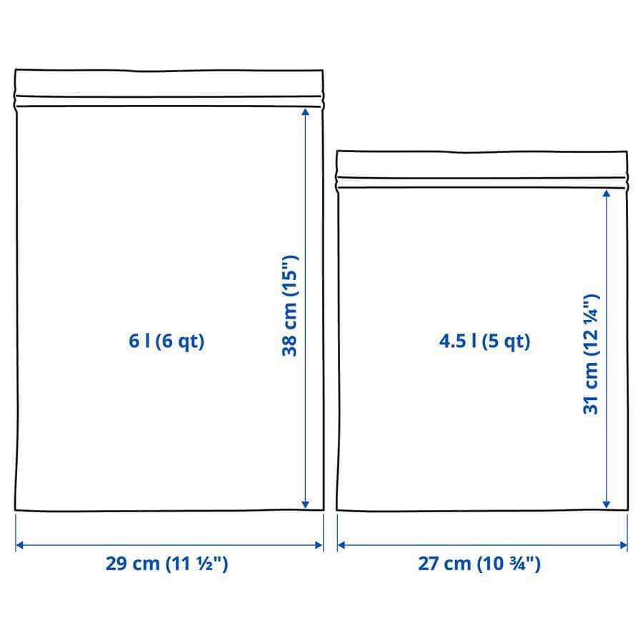 Bộ túi zip 30c 6l va 4,5l IKEA