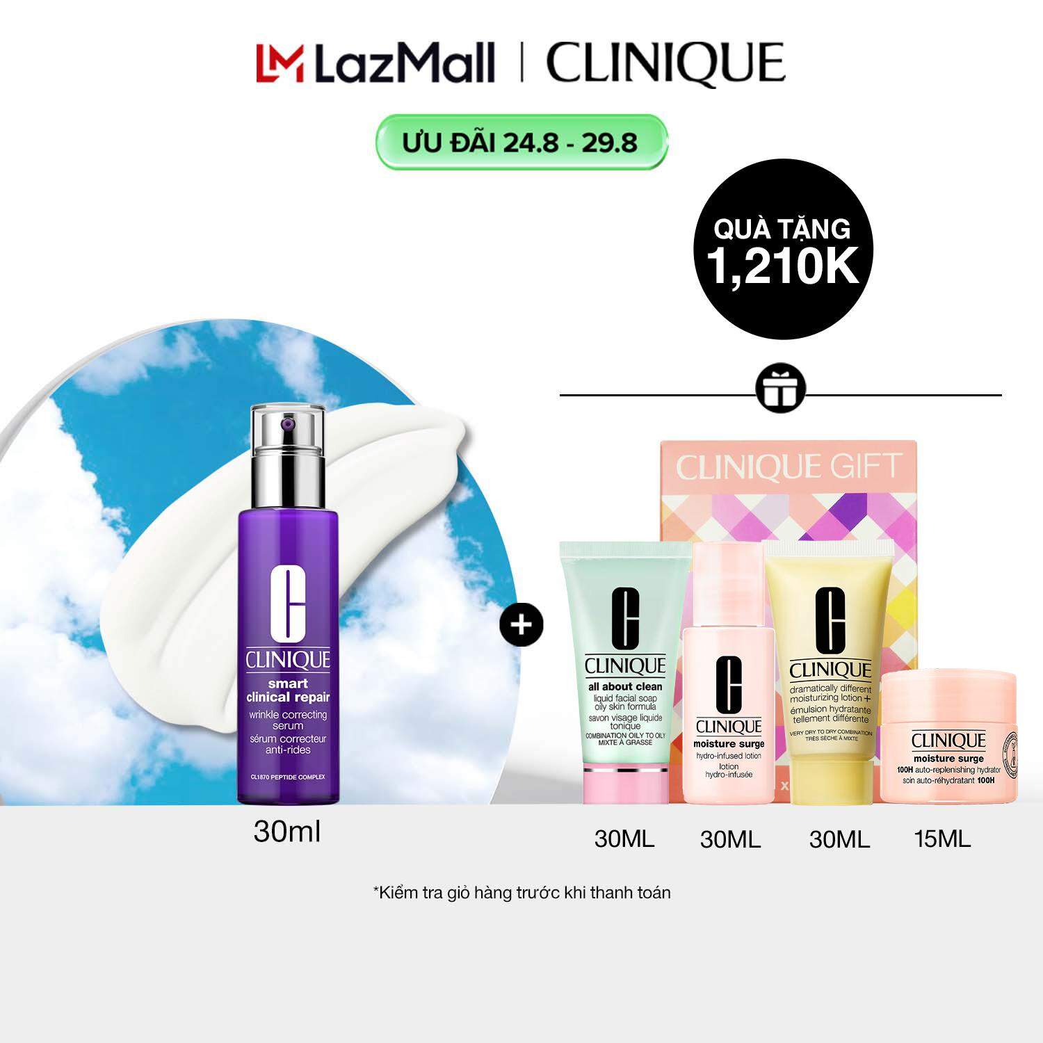 Serum Retinoid tái tạo và trẻ hoá da Clinique Smart Clinical Repair Wrinkle Correcting Serum