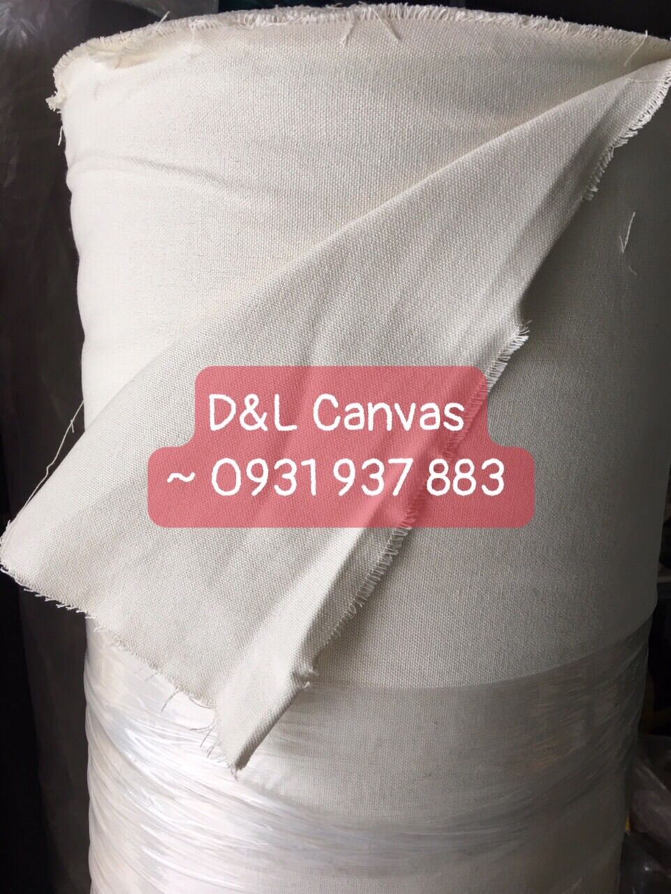 Vải bố canvas màu trắng kem khổ 1m4