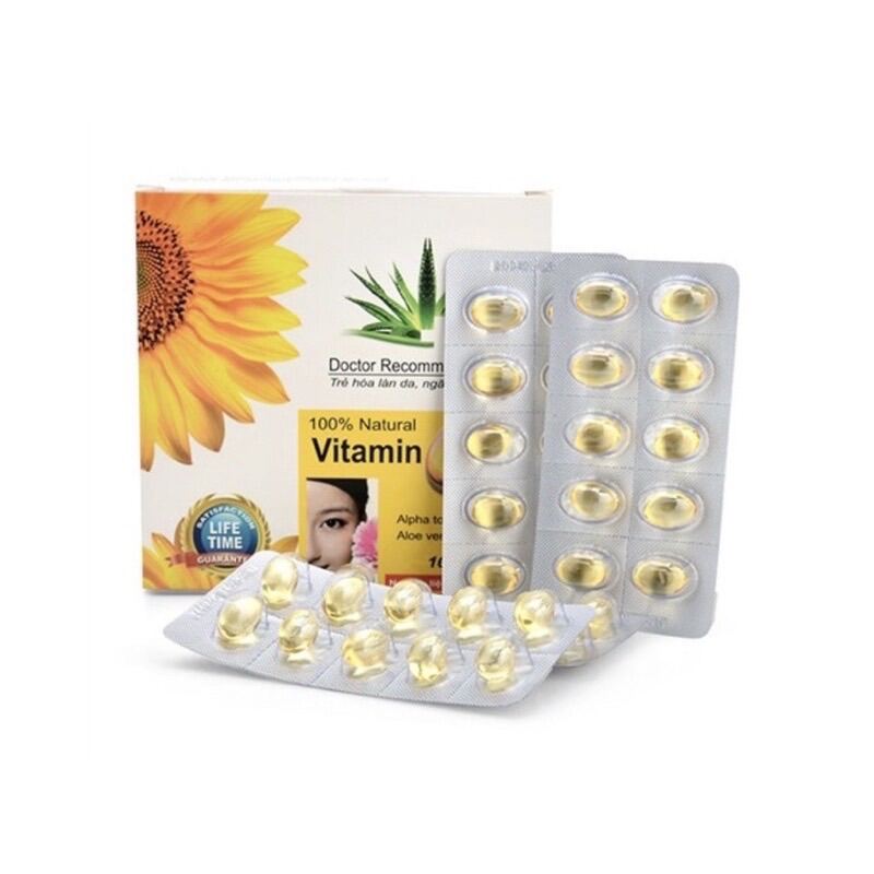 Viên uống vitamin E400 đẹp da, sáng da, hạn chế lão hóa da hộp 100 viên