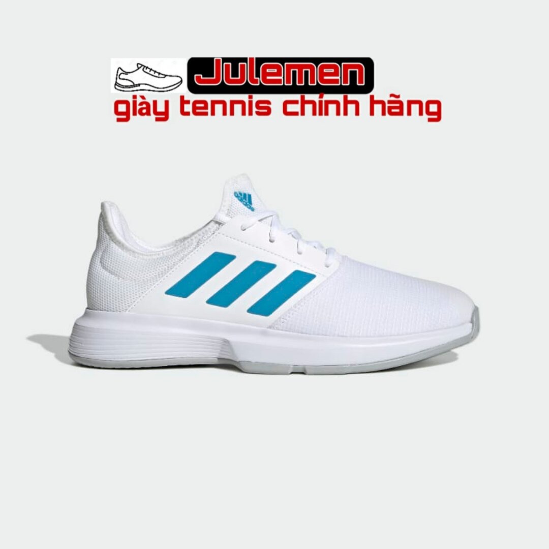 Giày Tennis ADIDAS GAME COURT Trắng Sọc Xanh Chính Hãng