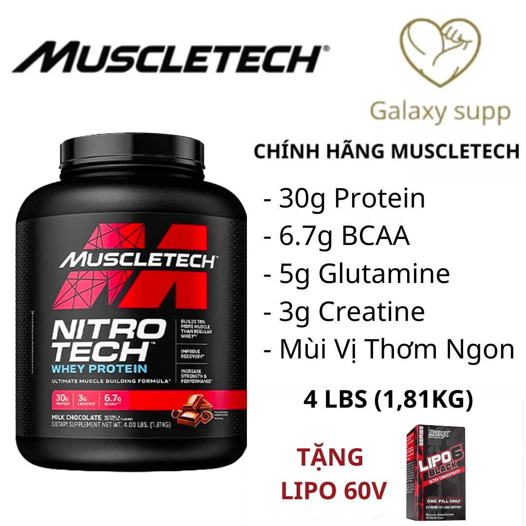 Muscletech Nitro-tech Whey Protein Sữa Tăng Cơ Đẳng Cấp 4LBS
