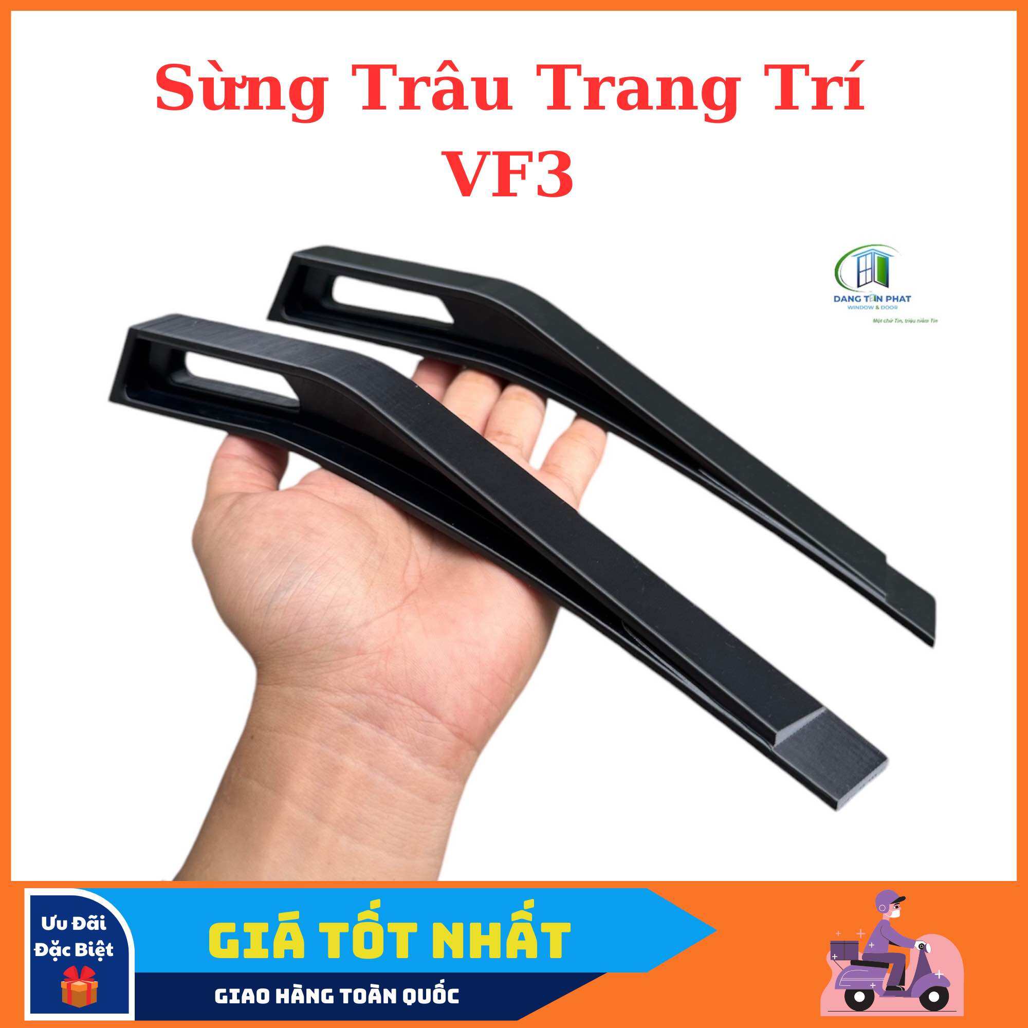 Sừng Trâu phụ kiện trang trí xe Vinfast VF3, móc xe Vinfast VF3, gắn nắp capo xe, thiết kế riêng cho VF3