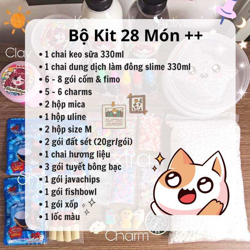 Bộ Kit 28 Món Làm Tất Cả Loại Slime