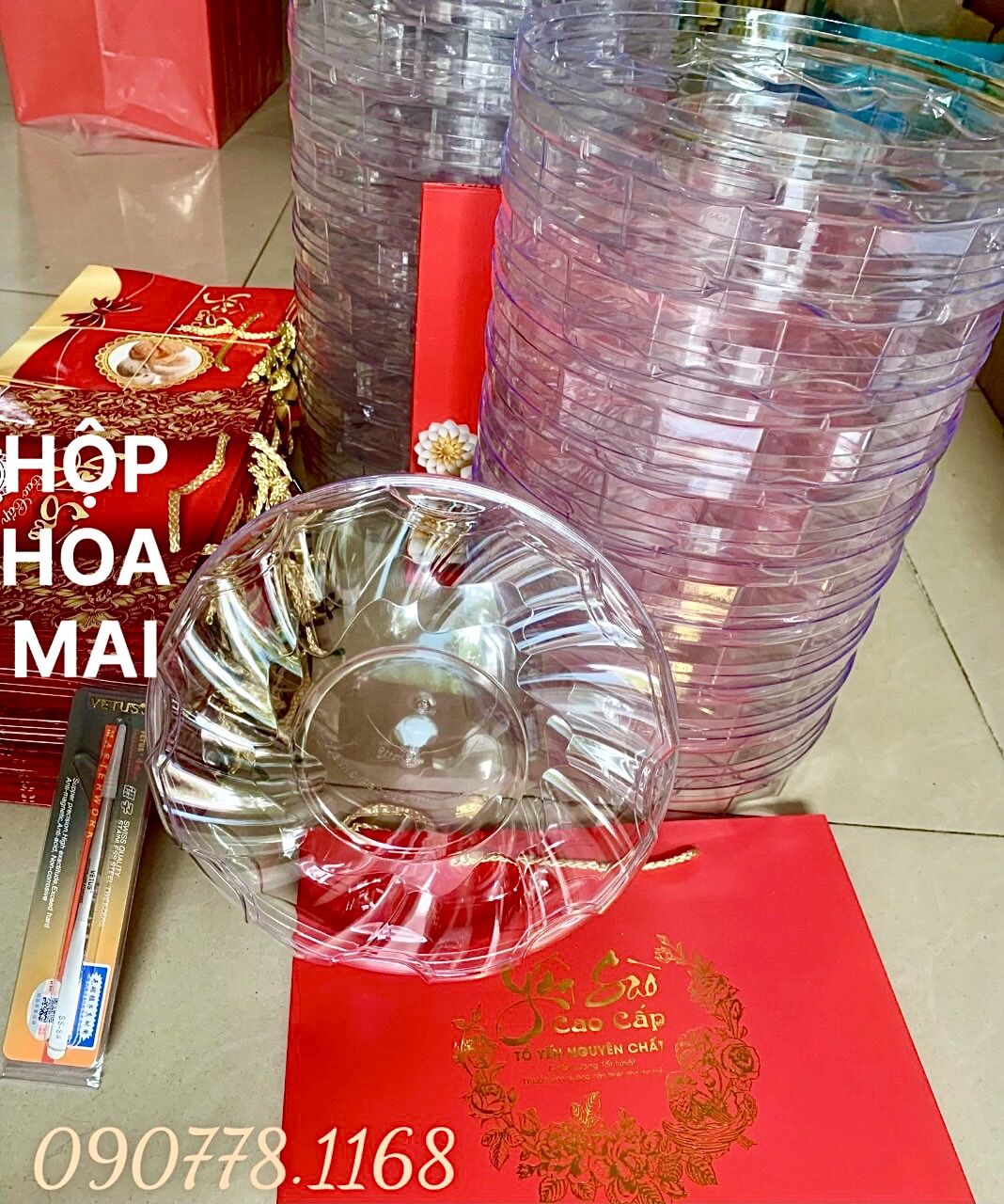 Sale 8.8⚡️sét 10 hộp nhựa hoa mai đựng 100g yến tinh sang trọng - hộp hoa mai đựng 50g yến viên cao cấp