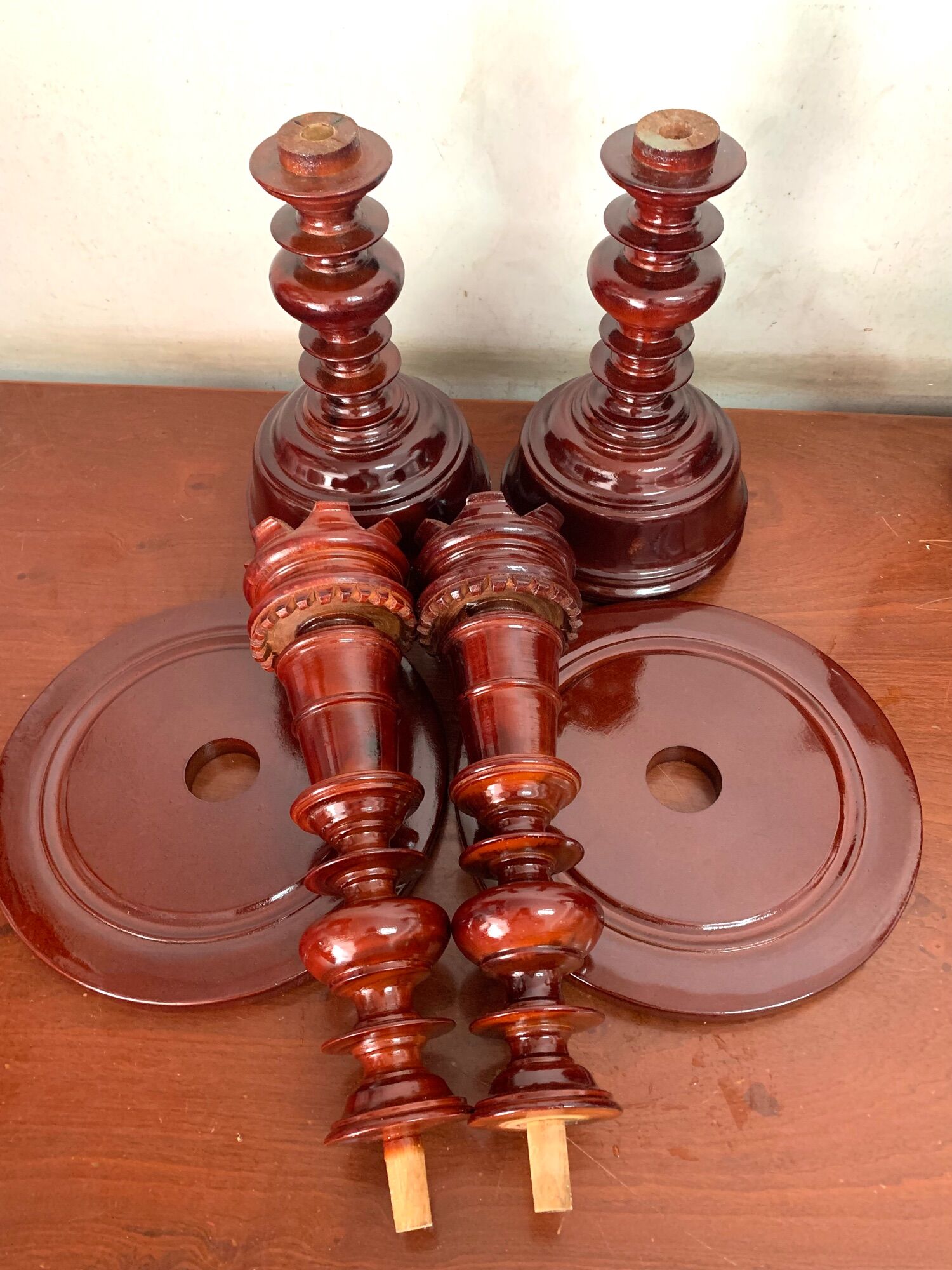 CHÂN ĐÈN TRÀM 40CM - CHÂN NẾN BÀN THỜ