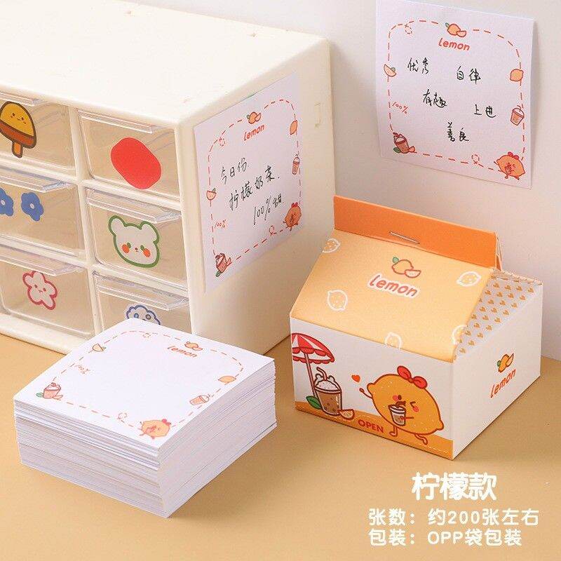 [HCM]Giấy note ghi chú hình hộp sữa hoạt hình trái cây siêu cute