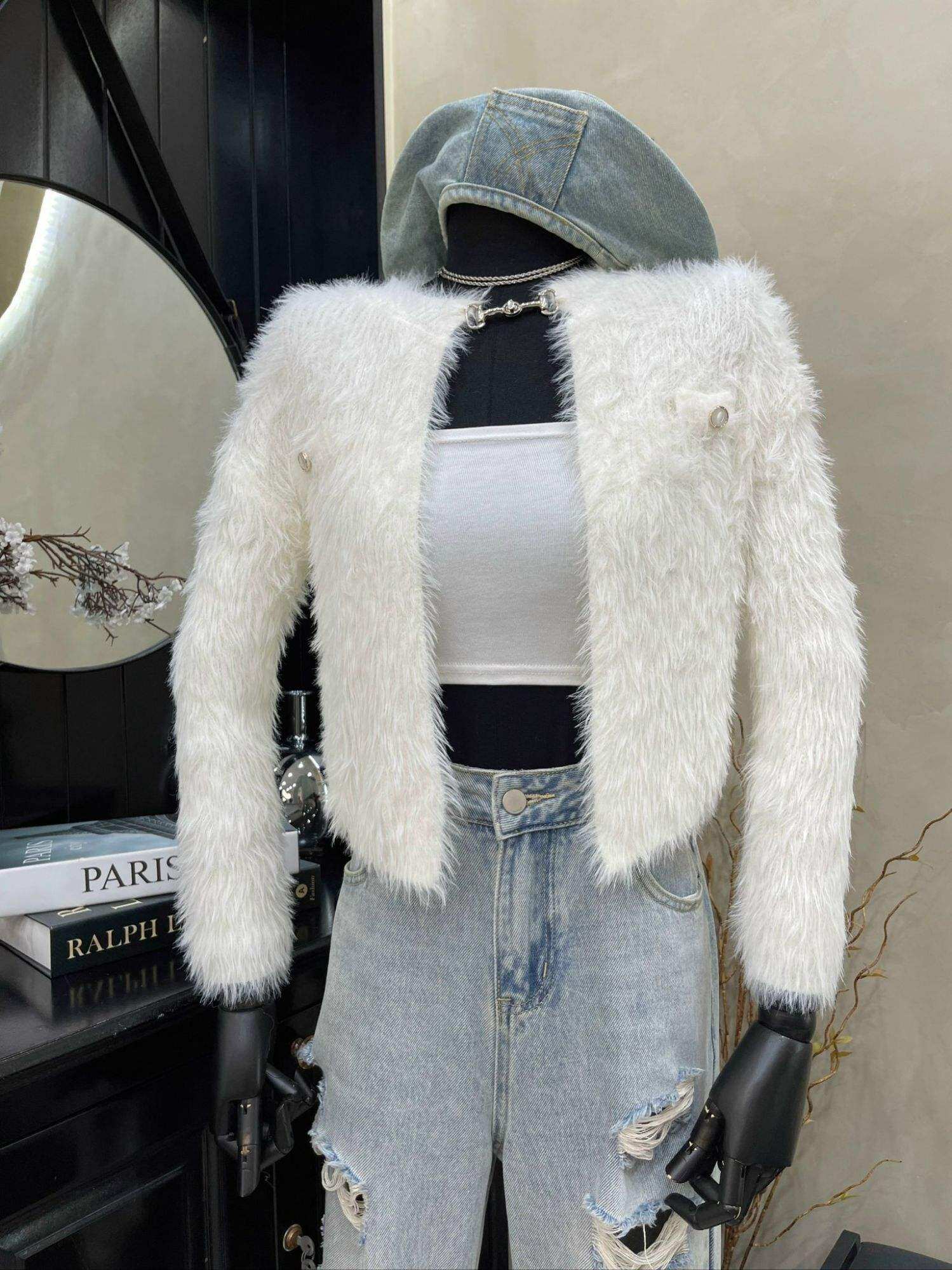 áo khoác len cardigan lông thỏ QC loại 1