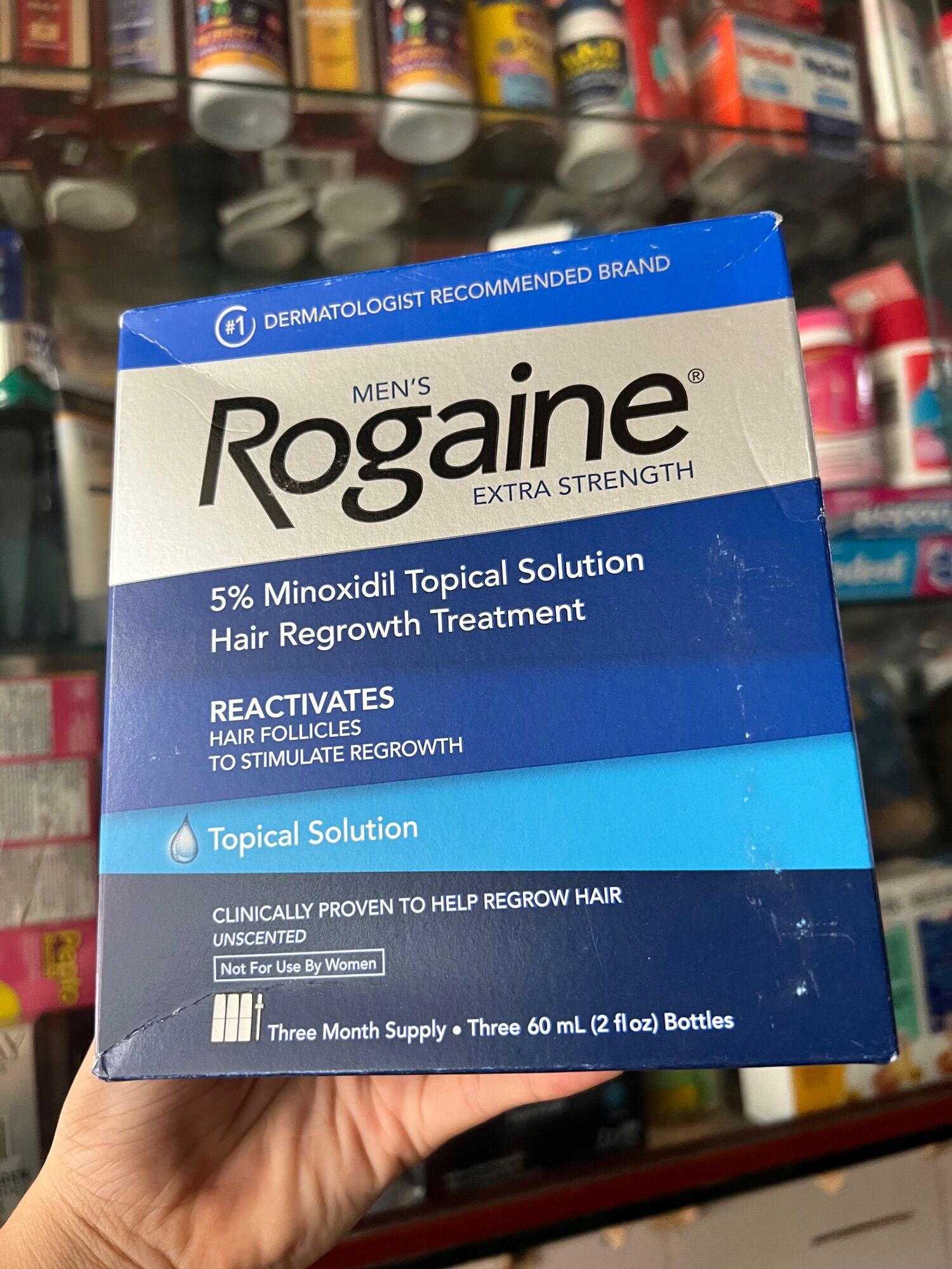 Gel mọc tóc dành cho nam Rogaine Extra Strength Hộp 3 chai