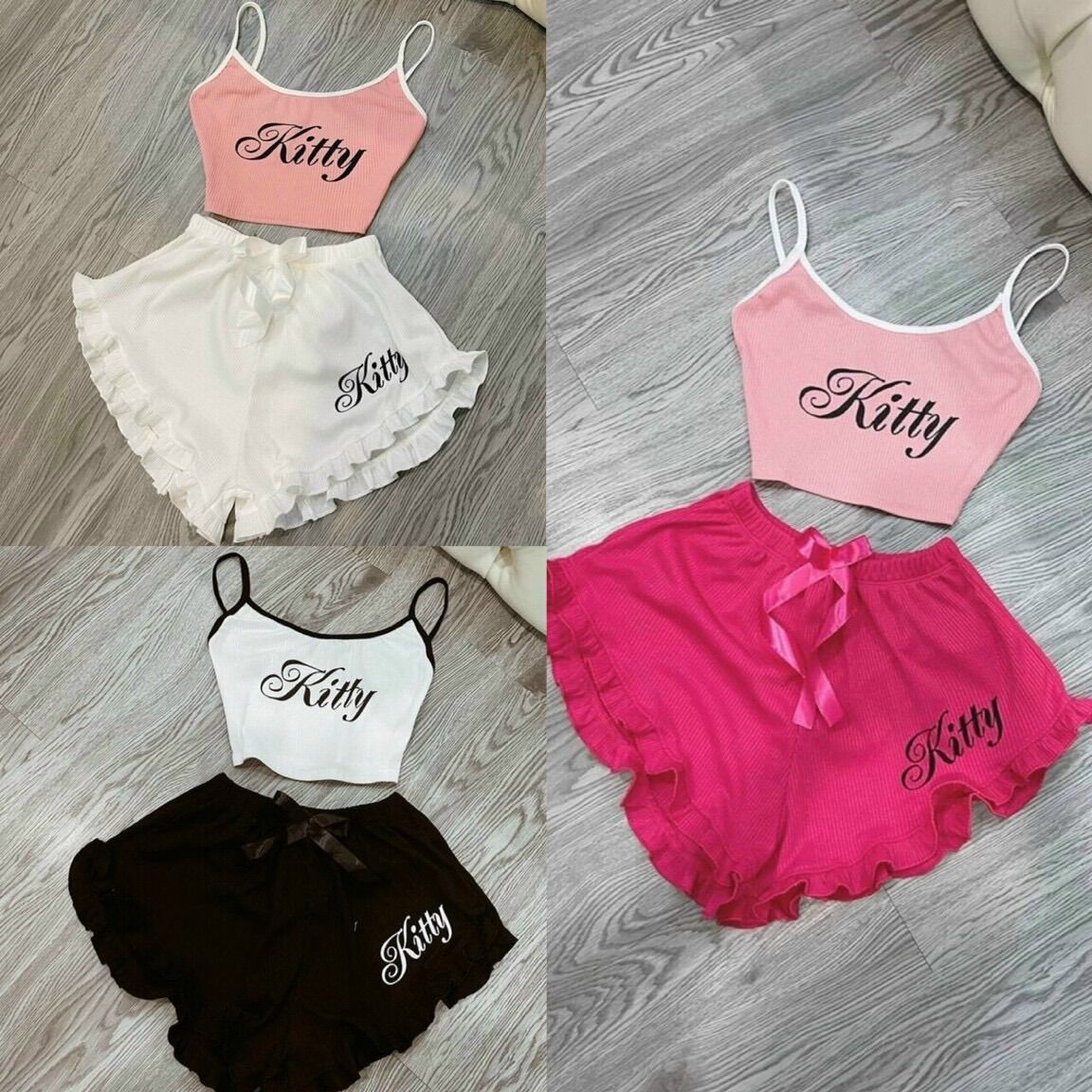 Sét bộ thun gân kitty