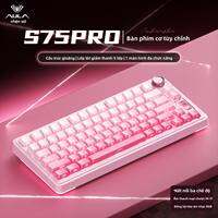 AULA S75 Pro Bàn phím cơ không dây 3 chế độ Gasket Mount Hotswap 87 phím màu hồng tùy chỉnh chơi game văn phòng