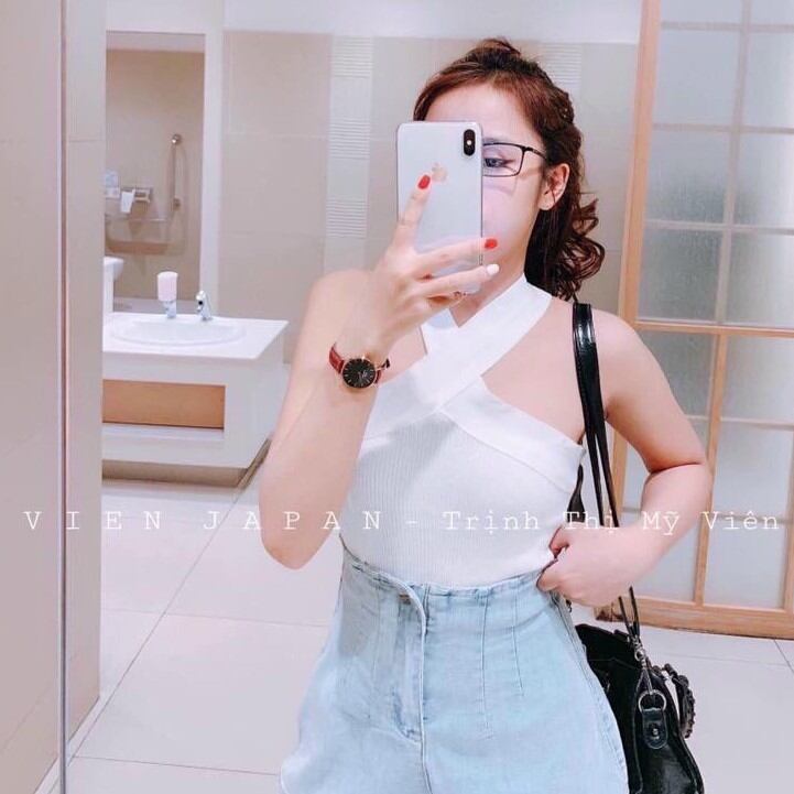 Áo Thun Yếm Chéo Cổ Body