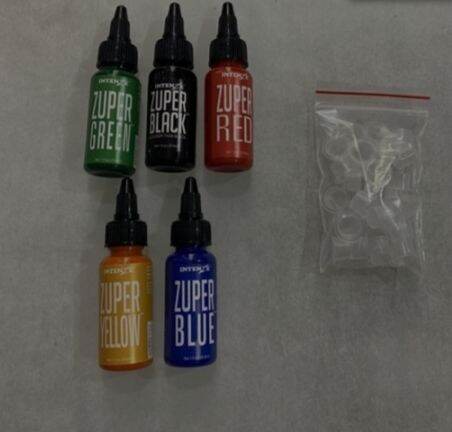 Mực xăm trung cấp mầu 30ml Zuper ( com bo 5 màu)l