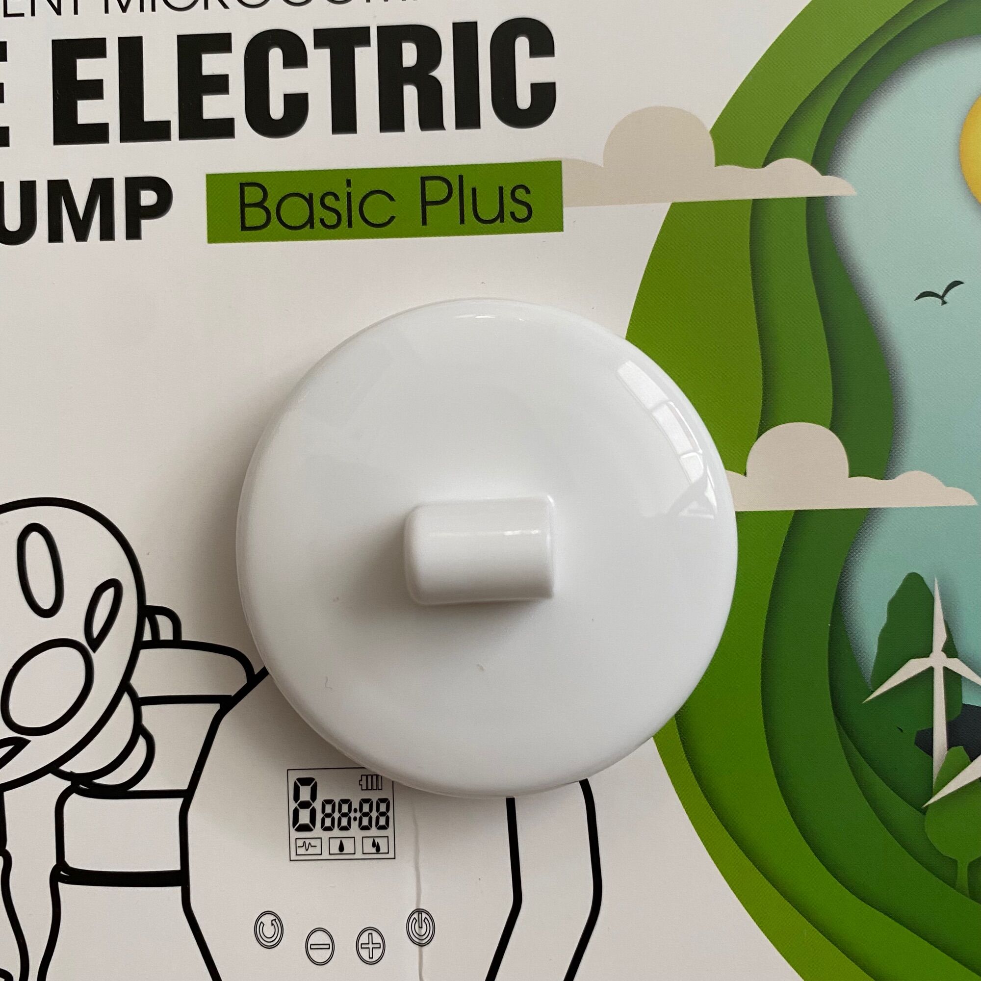 Bình, cổ phễu và nắp trên máy hút sữa Rozabi Basic Plus