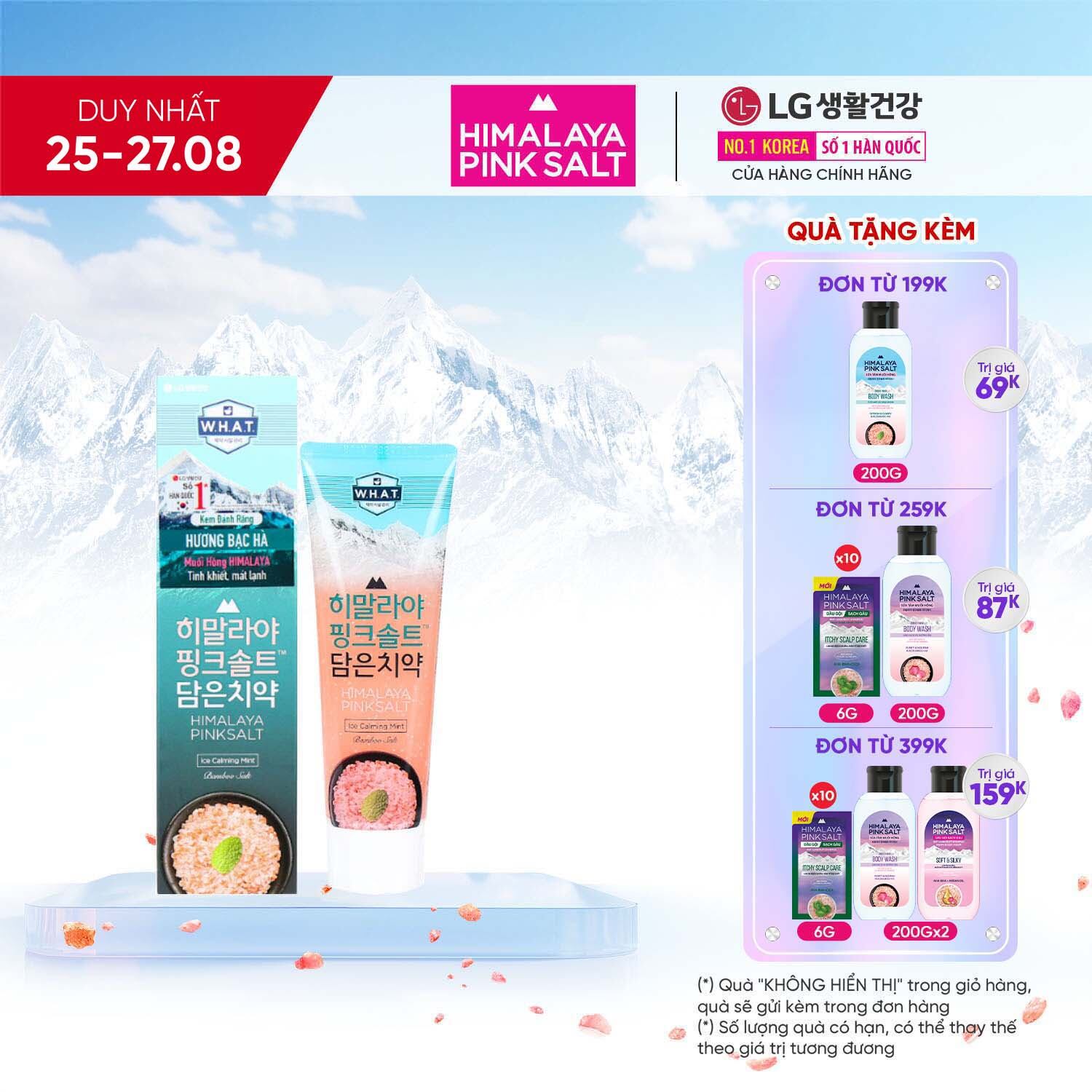 Kem đánh răng Hương hoa bạc hà chứa muối hồng Himalaya và muối tre Bamboo Salt Himalaya PinkSalt 100g