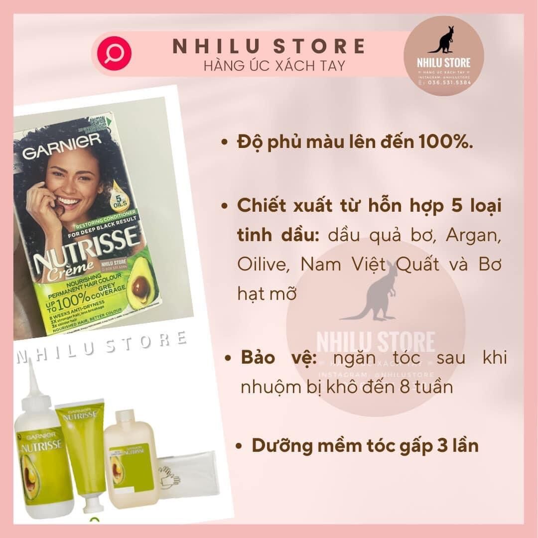 ⚫️ Thuốc Nhuộm Tóc Garnier Nutrisse Crème (Nature Black) 🇦🇺