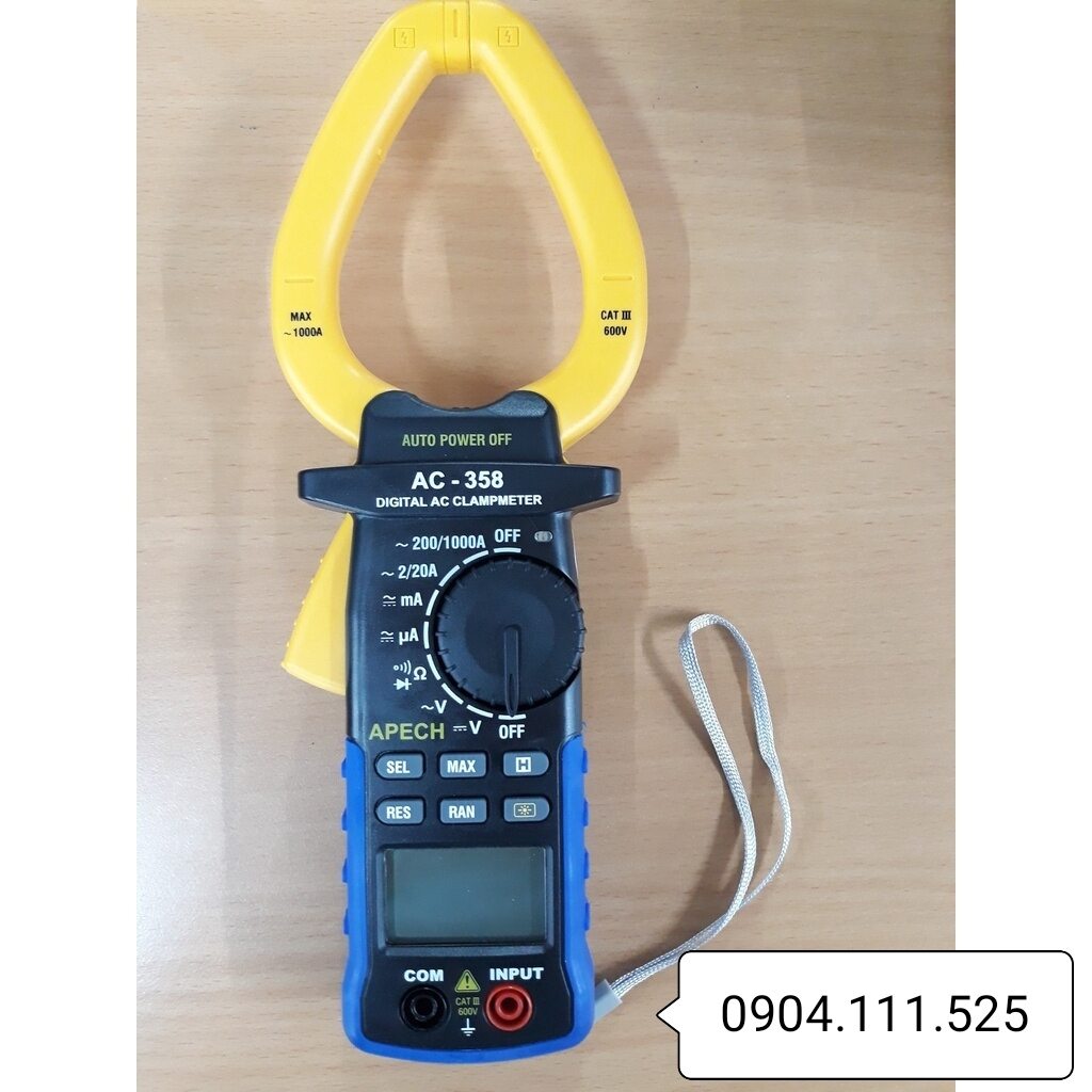 [Hcm]Ampere Clamp Meter for Measuring Ac Current Apech Ac-358 (1000A)