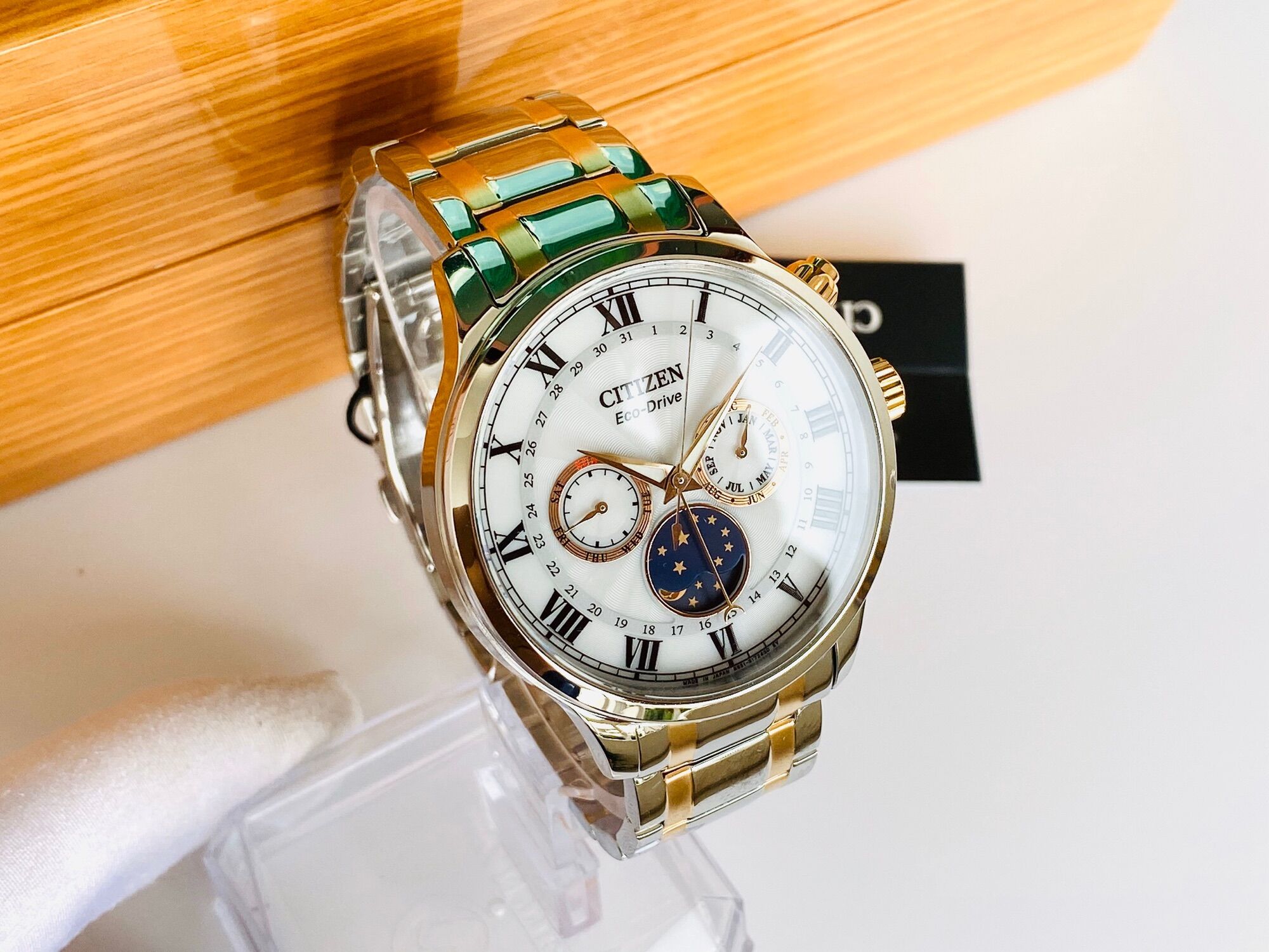 [Tặng Gói Bảo Hàng Vàng] ĐỒNG HỒ NAM CHÍNH HÃNG Citizen AP1054-80A Eco-Drive MULTI FUNCTION MoonPhase