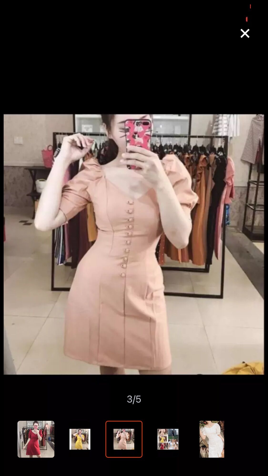 Đầm chữ A tay nhún