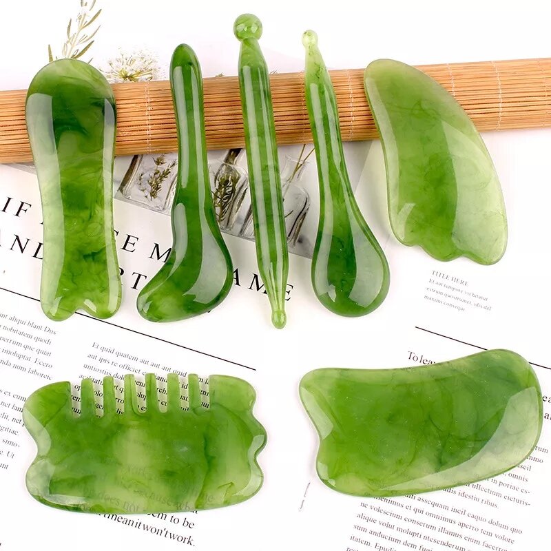 Bộ Massage 7 món màu xanh Ngọc Bích chất liệu Resin