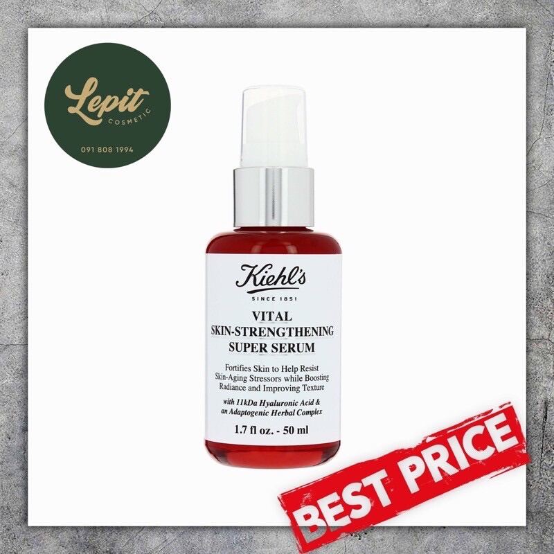 [Lepit Cosmetic] Tinh Chất Tái Tạo Và Bảo Vệ Da Kiehls Vital Skin Strengthening Super Serum 50Ml - Serum Kiehls Vital