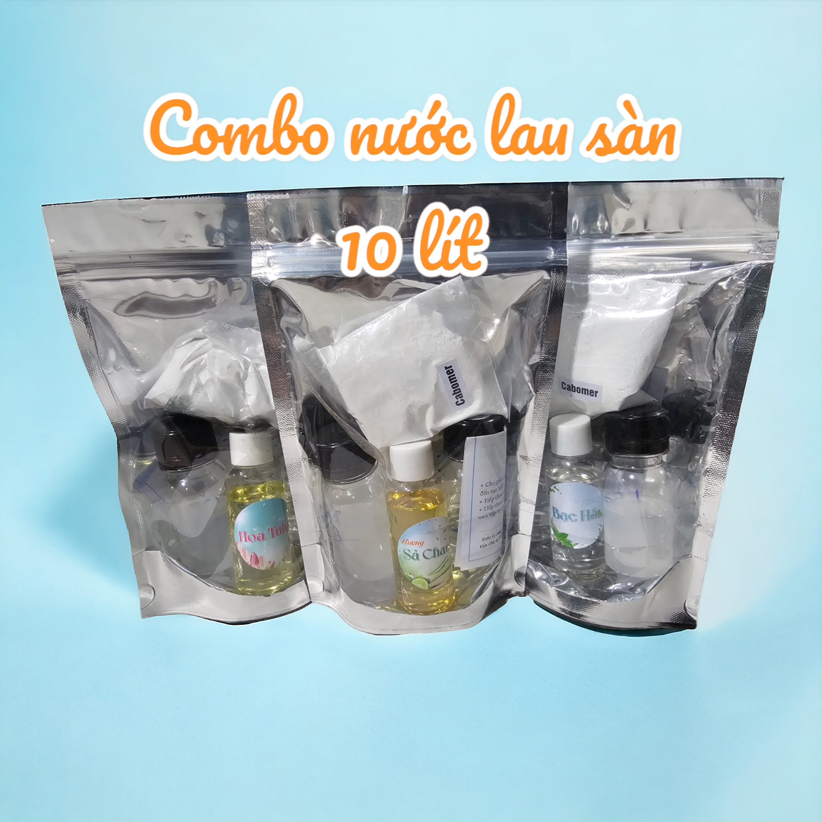 Set Bột pha nước lau sàn 12 lít, vệ sinh, làm sạch