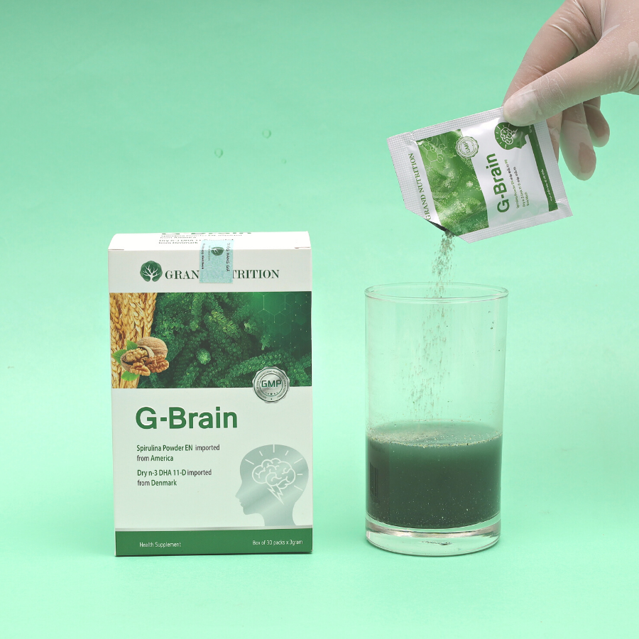 Cốm trí não gbrain - g brain hộp 30 gói