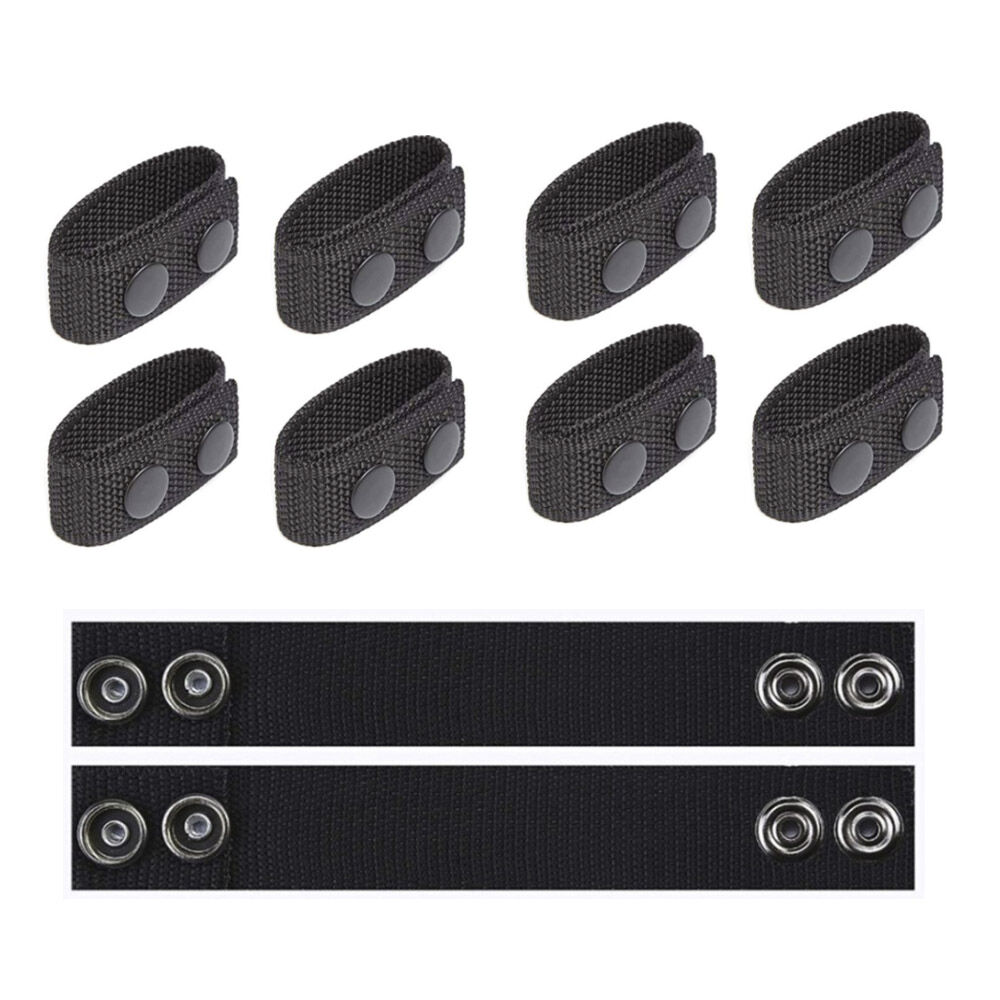 10 Pieces/Pack Belt Keeper Nylon Tactical Belt Keeper with Double Snaps for Security Police Belt Fixing