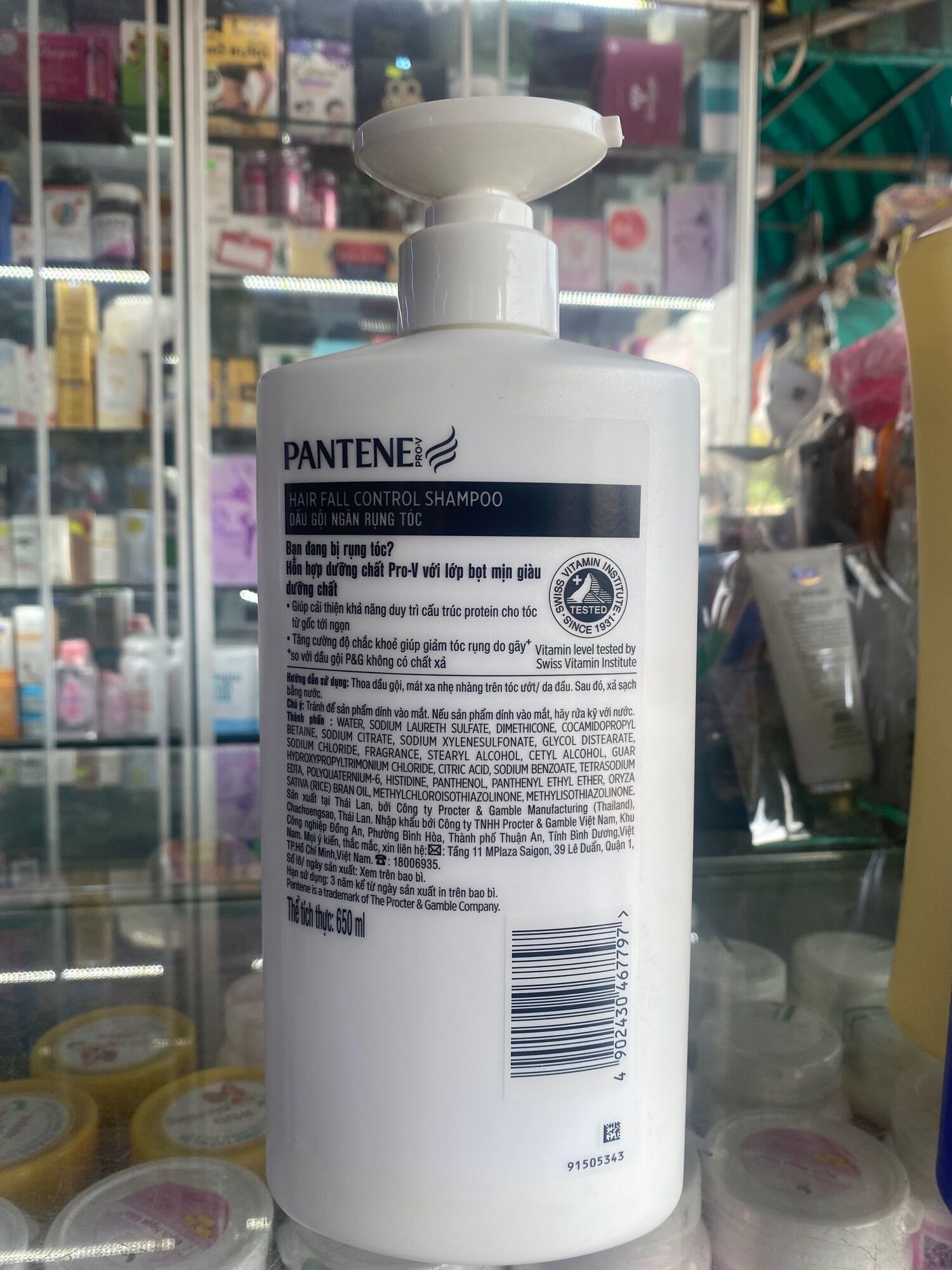 Dầu gội pantene ngăn rụng tóc óng ả 650g