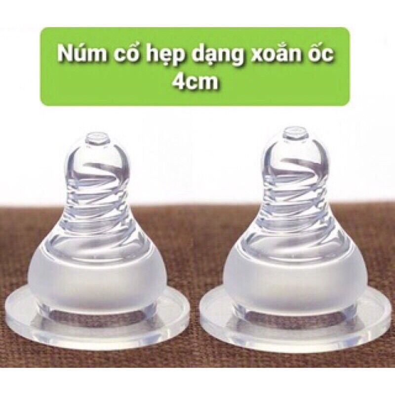 Núm ti cổ hẹp size s,m,l,xl cho bình sữa pigeon, babuu, toom,kichilachi...cổ hẹp