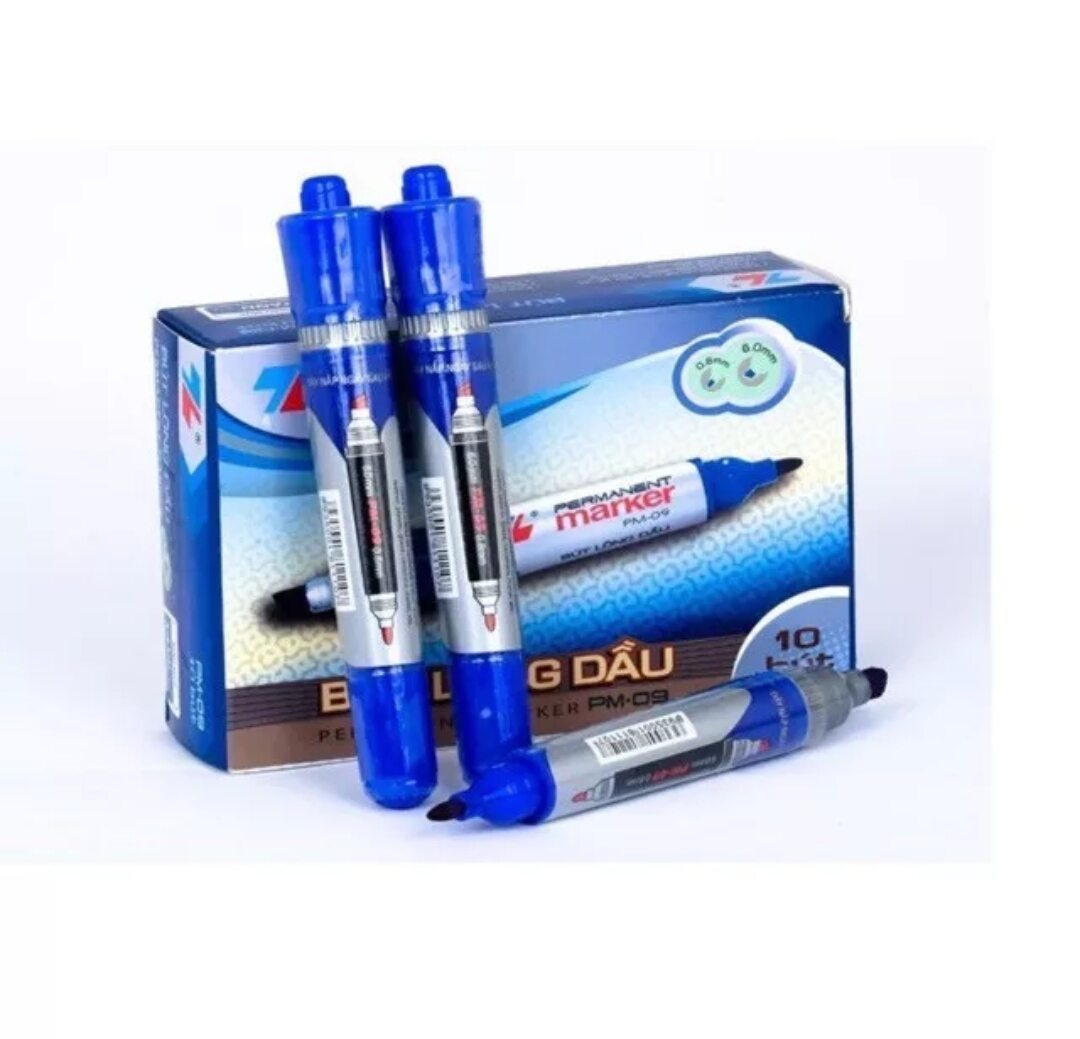 COMBO HỘP 10 CÂY BÚT LÔNG DẦU THIÊN LONG (MỰC XANH)