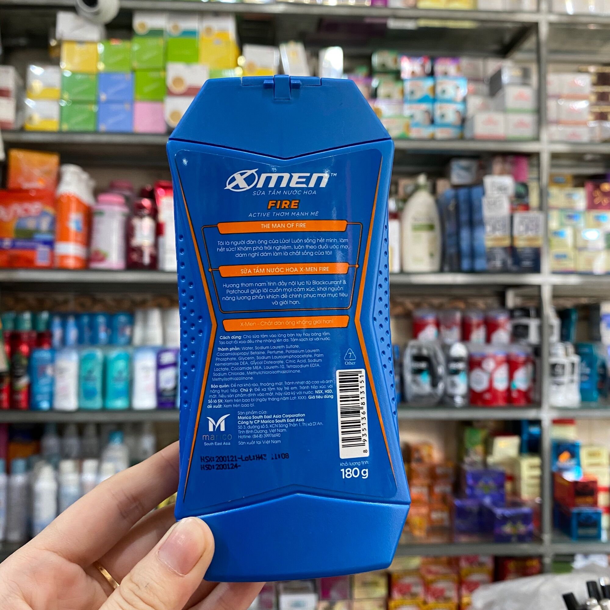 Sữa tắm nước hoa X-Men Fire Active thơm mạnh mẽ 180g